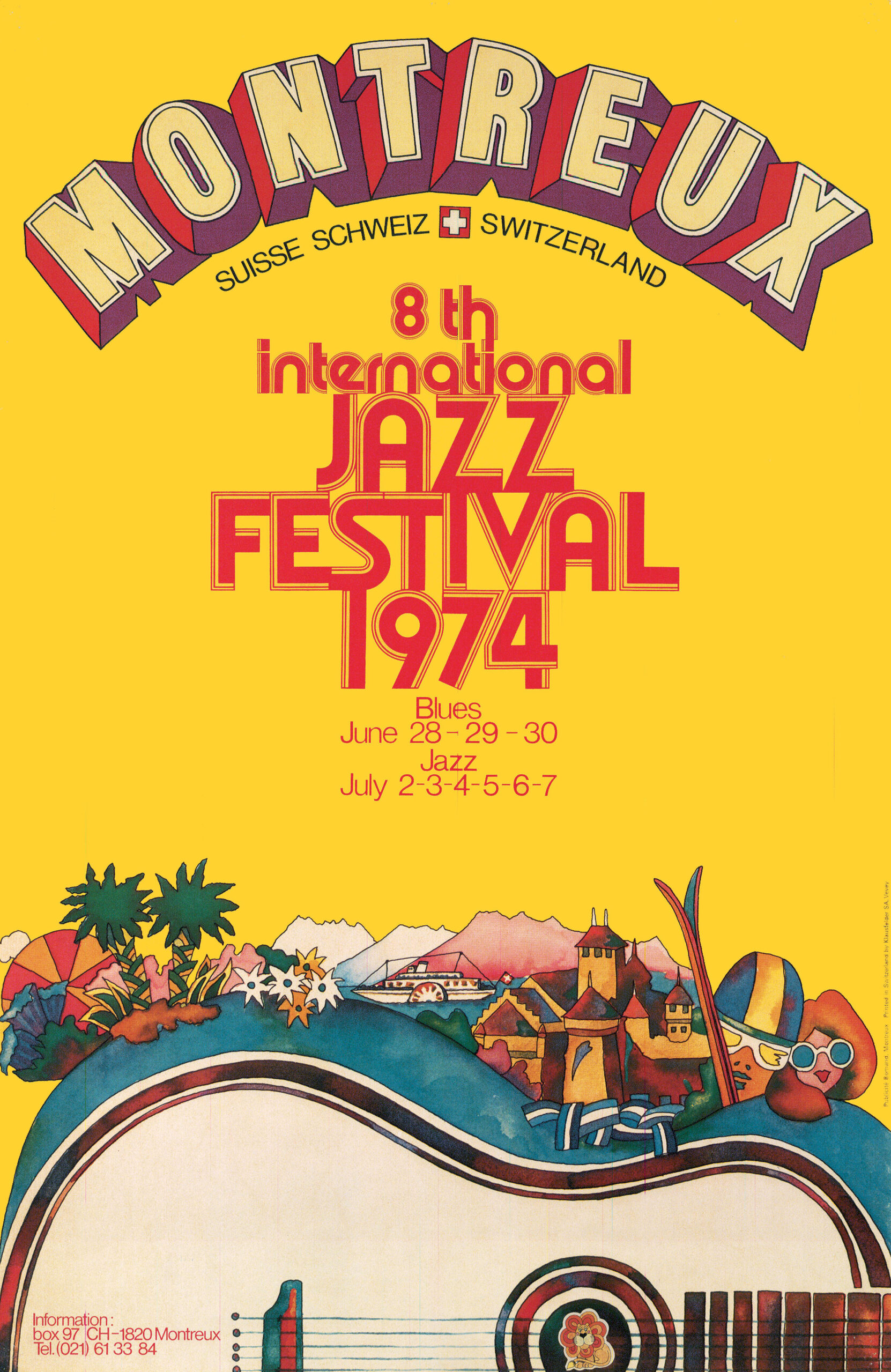 Affiche Vintage Festival De Jazz De Montreux Detroit 1984 - Occasion - Poster Original