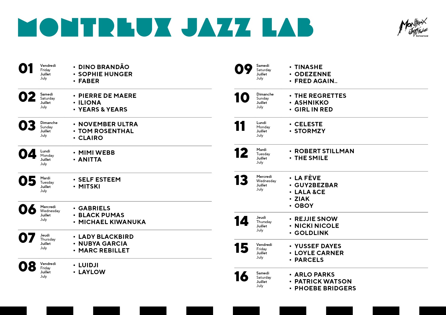 programme montreux jazz lab 2022