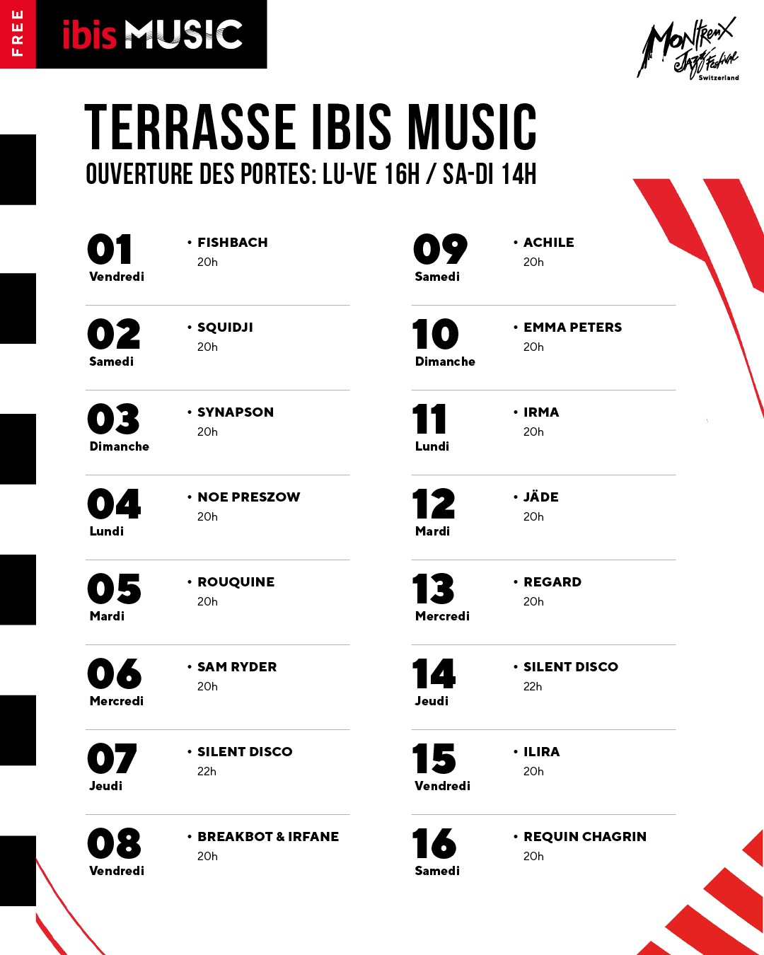 programme Terrasse ibis Music